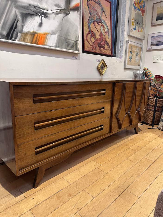 Walnut Dresser with Sliding Diamond Panel
