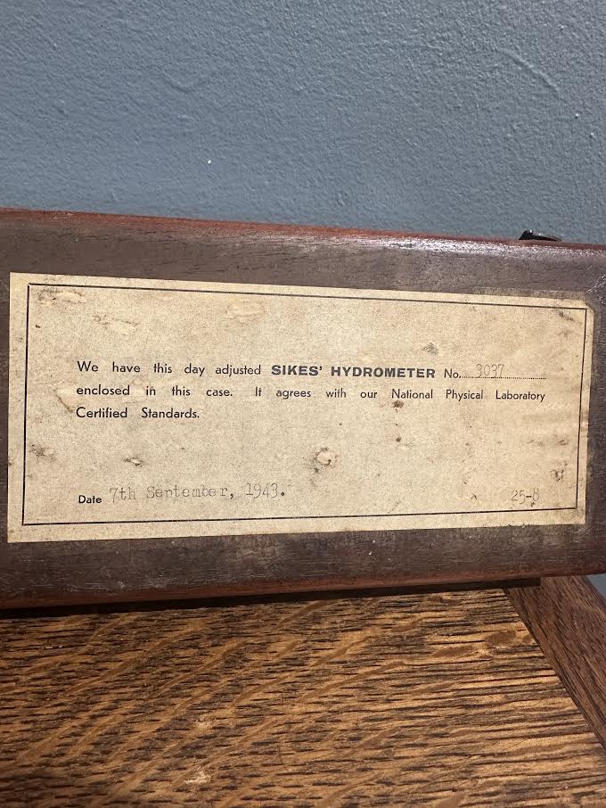 Sikes Hydrometer - Vintage Glasgow