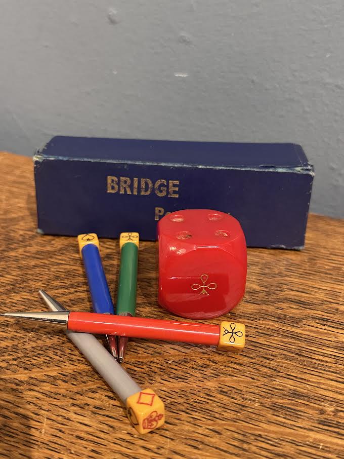 Boxed Vintage Bridge Pencil Set with Die Stand