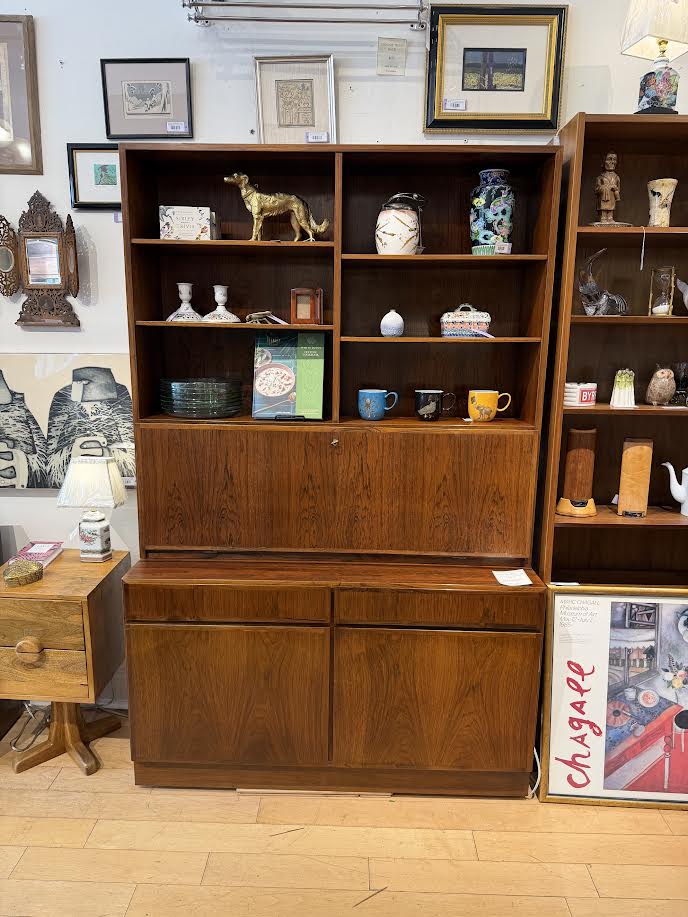Omann Jun Danish Two- Piece Secretary Bookcase