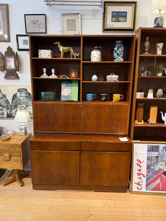 Omann Jun Danish Two- Piece Secretary Bookcase