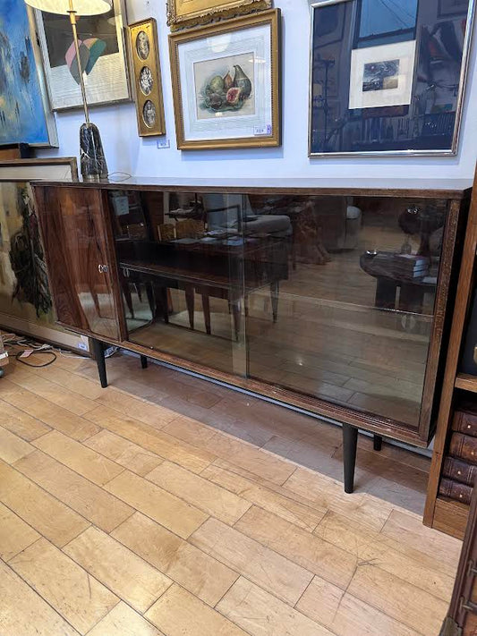 European Sliding Glass Credenza