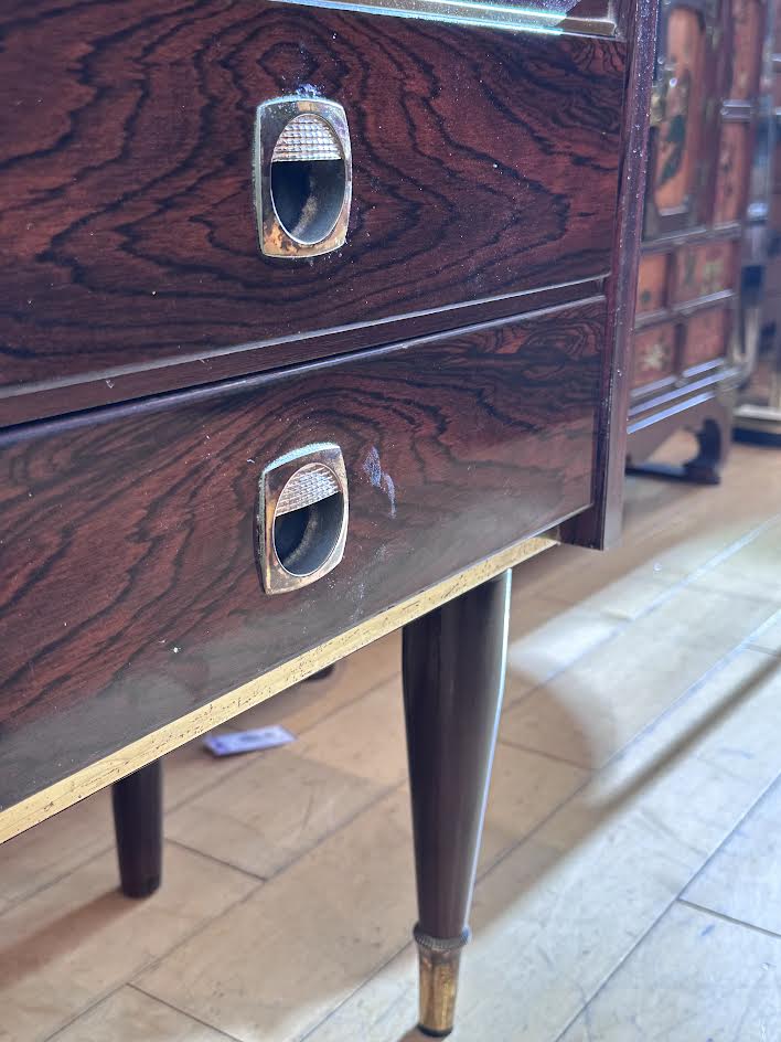 Pair European Two Drawer Side Tables