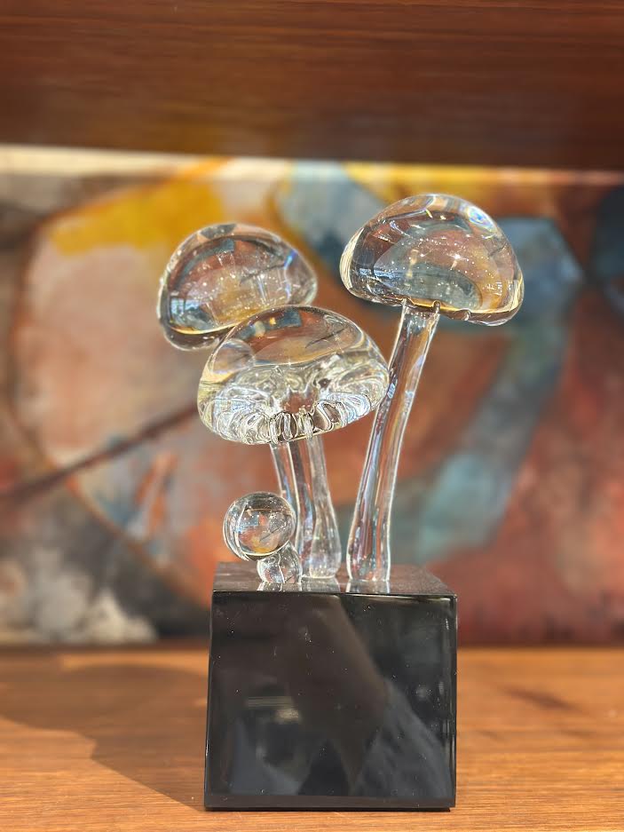 '85 Signed Guyol for Cartier Glass Mushroom Sculpture 16/500