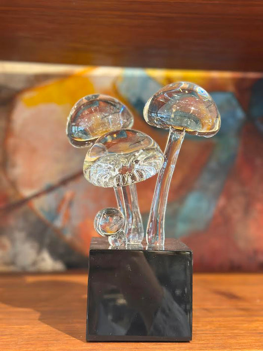 '85 Signed Guyol for Cartier Glass Mushroom Sculpture 16/500