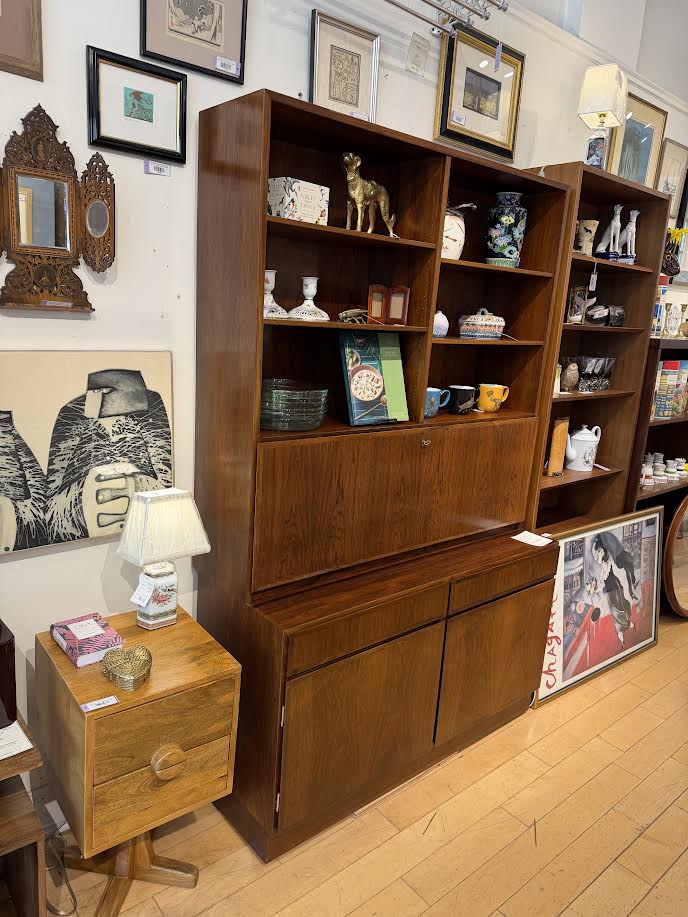 Omann Jun Danish Two- Piece Secretary Bookcase