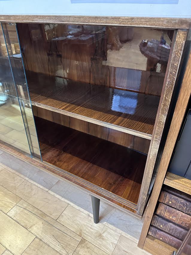 European Sliding Glass Credenza