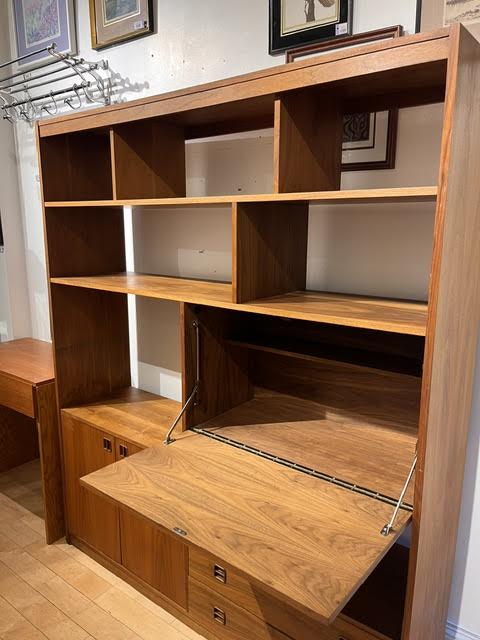 Mid Century Modern Bookshelf Bar/Desk Cabinet