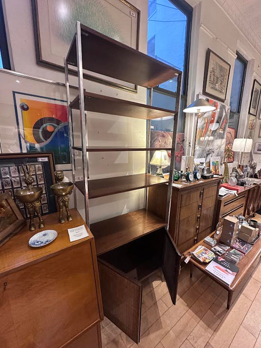Founders Chrome and Walnut Bookcase
