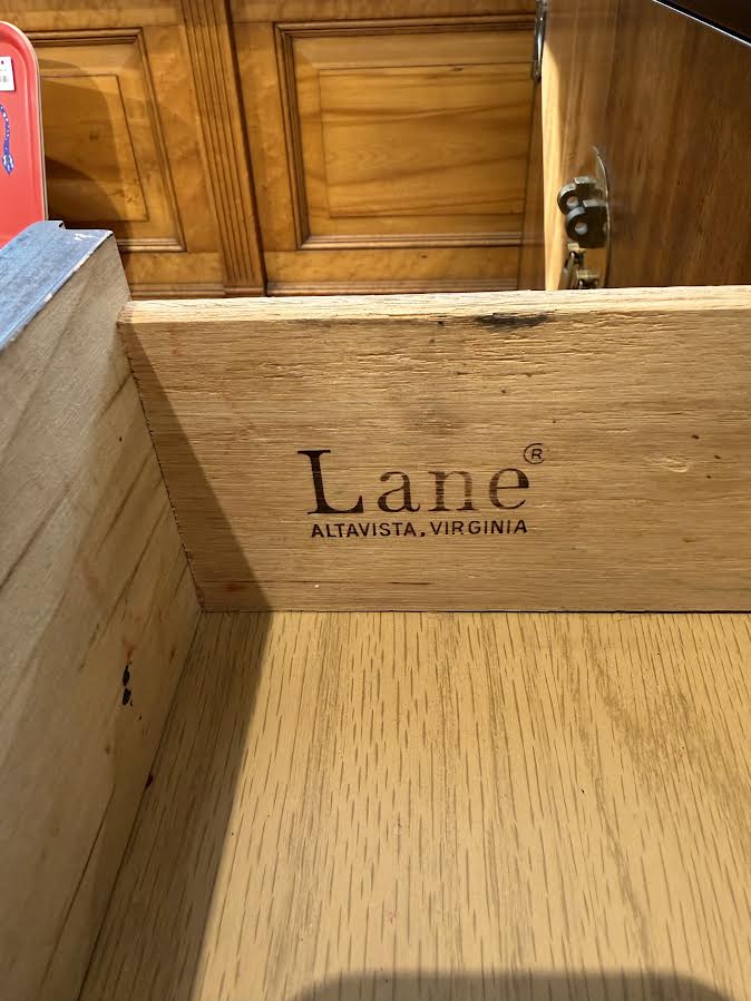 Lane Walnut & Ebonized Credenza w/ Brass Hardware