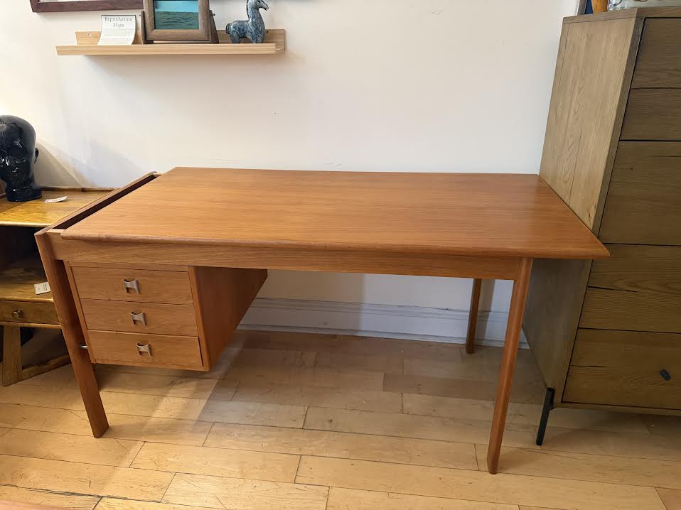 Danish Modern Teak Desk w/ sliding top
