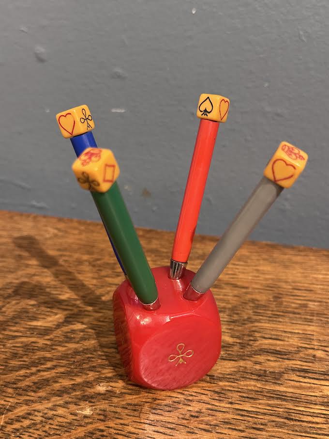 Boxed Vintage Bridge Pencil Set with Die Stand