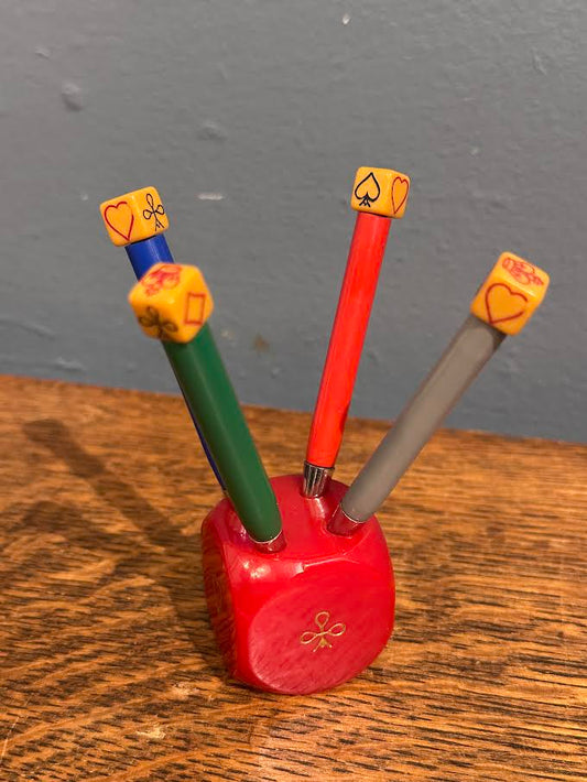 Boxed Vintage Bridge Pencil Set with Die Stand