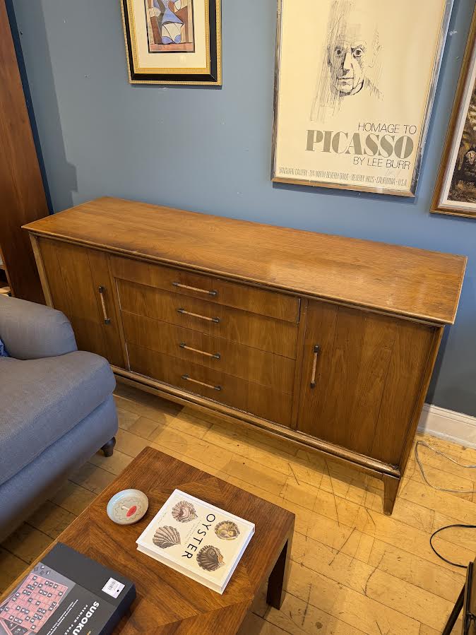 Vintage Walnut Sideboard Credenza | Console