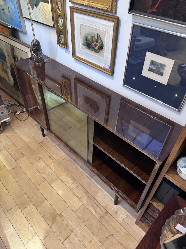 European Sliding Glass Credenza