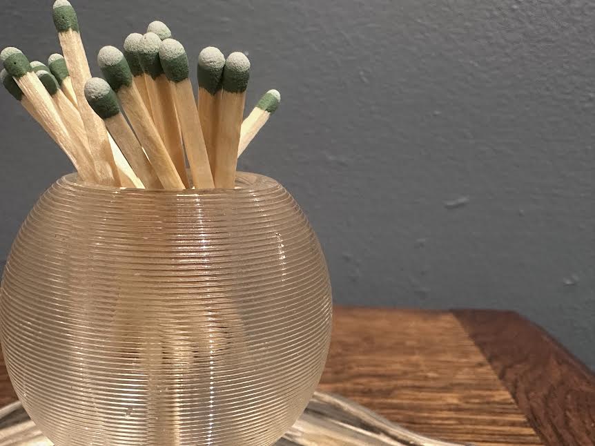 Antique 1908 Silver Match Striker + Glass Tray by Roberts & Belk