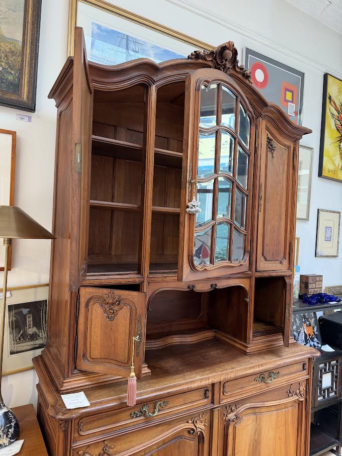 French Walnut Two Piece Buffet and Cabinet