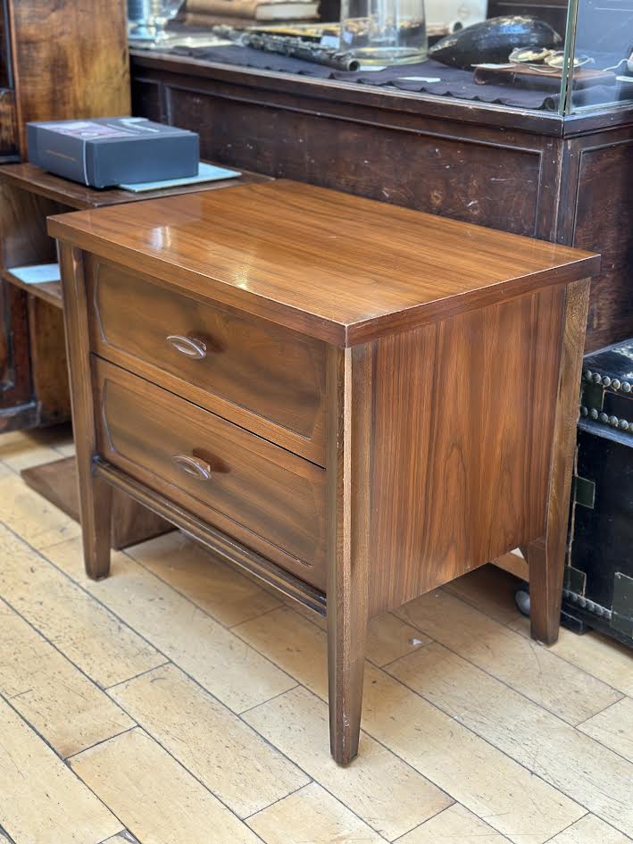 Walnut 2 Drawer Side Table