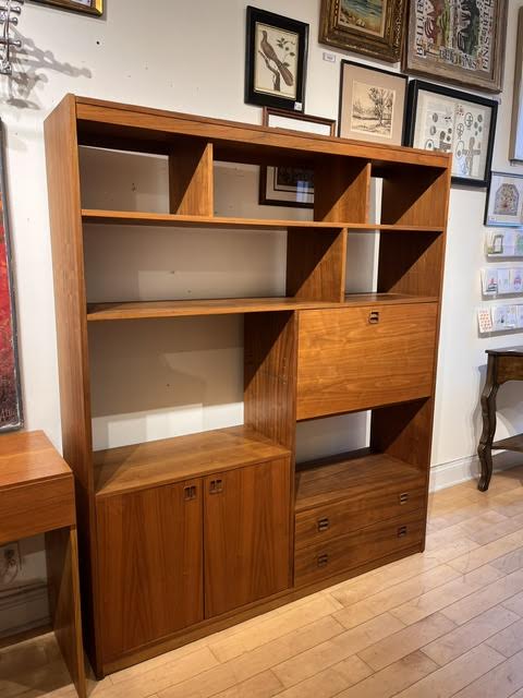 Mid Century Modern Bookshelf Bar/Desk Cabinet