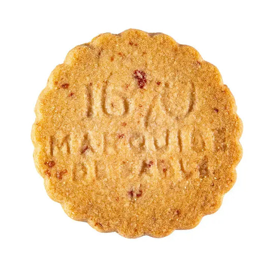 Eiffel Tower At Night Round Tin Raspberry Chip Shortbread Cookies