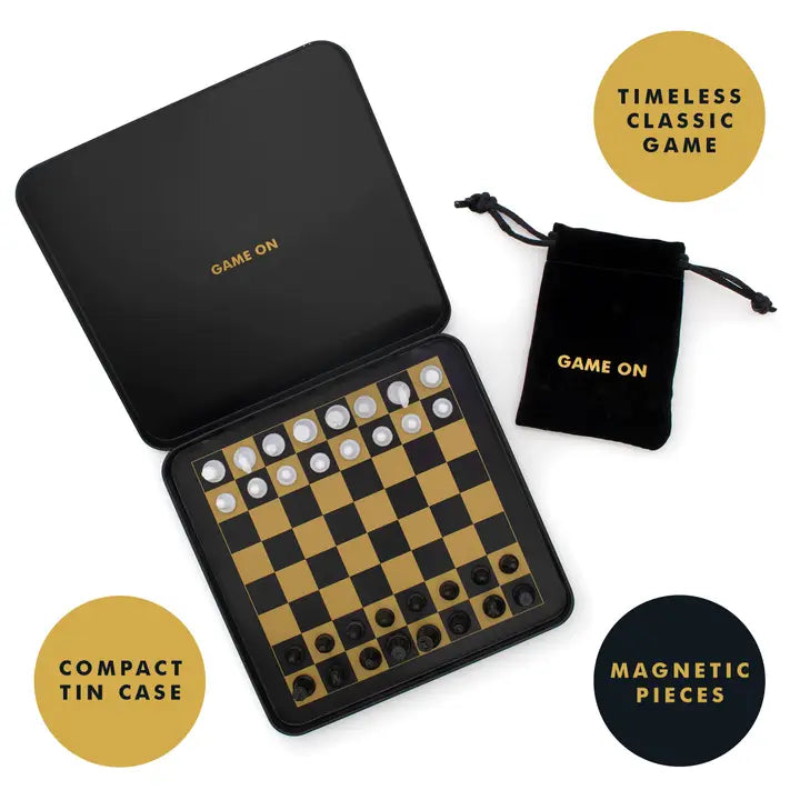 Game On Chess Set - Iron & Glory Magnetic Travel Chess Set