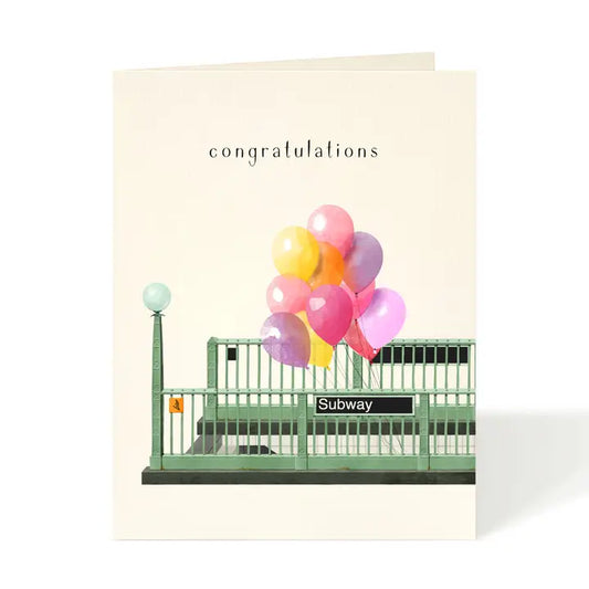 Congrats Balloons Subway Card