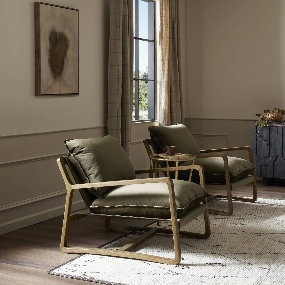 Open Frame Para Wood Accent Chair