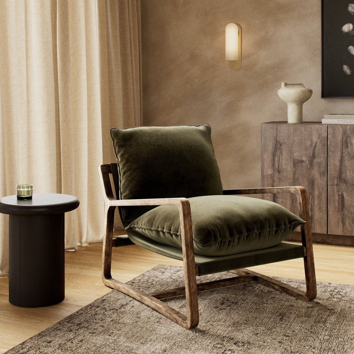 Open Frame Para Wood Accent Chair