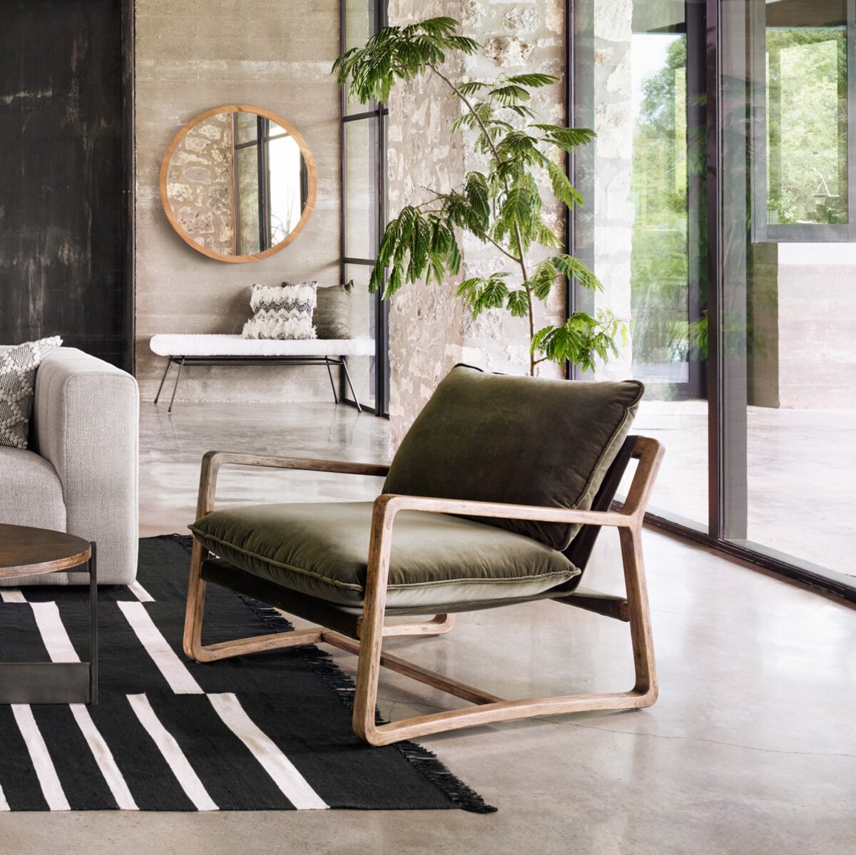 Open Frame Para Wood Accent Chair