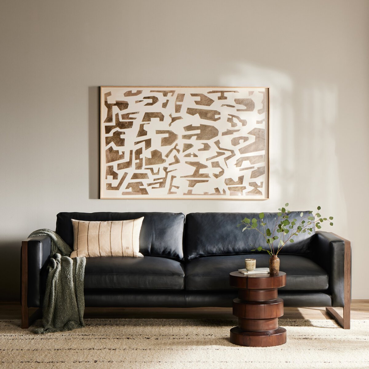 Exposed Frame Charcoal Sofa