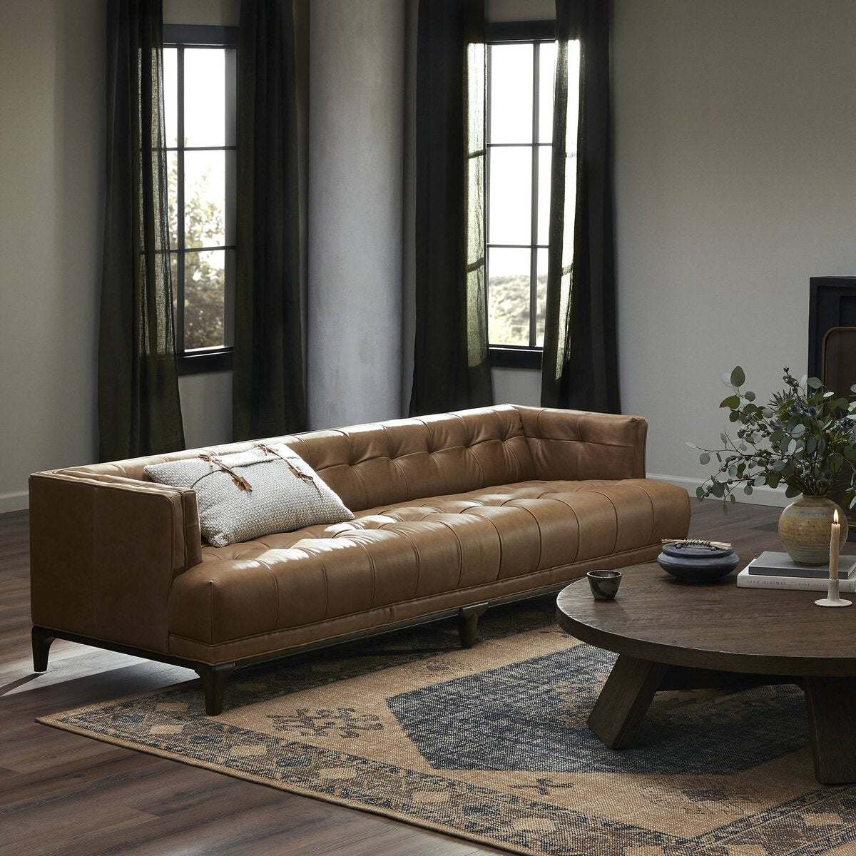 Tufted Sofa with Parawood Base