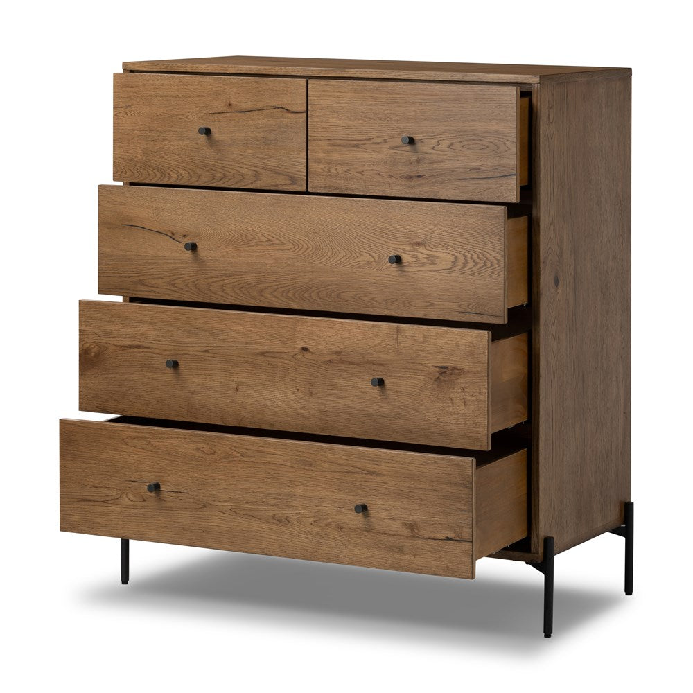 Oak 5 Drawer Dresser