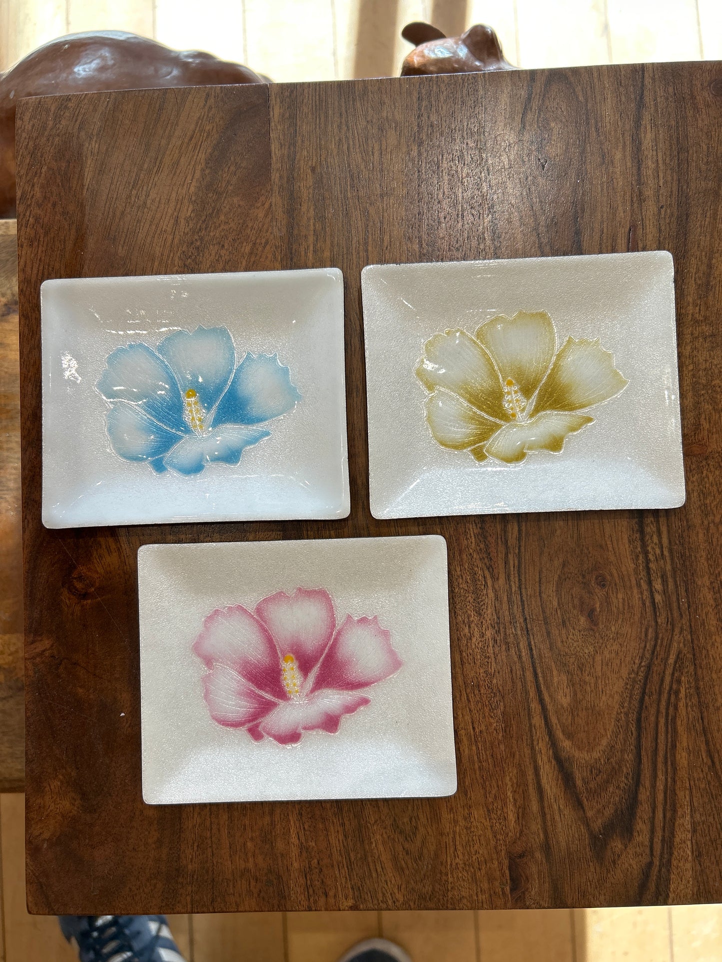 Small Enamel Cloisonne Tray with Flower