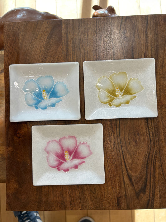 Small Enamel Cloisonne Tray with Flower