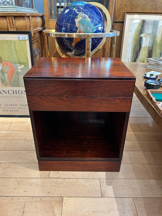 Mobelfabrik Rosewood Nightstand with 2 Drawers and Open Cubby