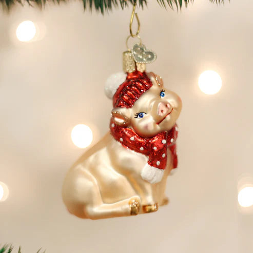 Snowy Pig Ornament*