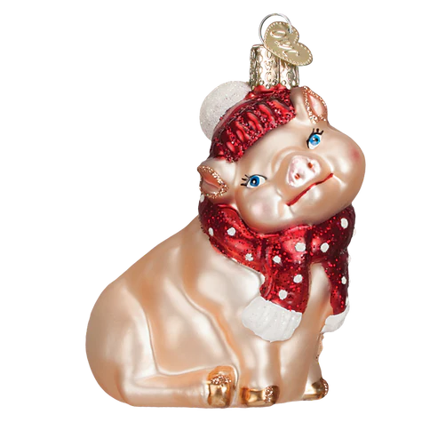 Snowy Pig Ornament*
