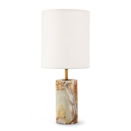 Jade & Brass Mini Cylinder Lamp