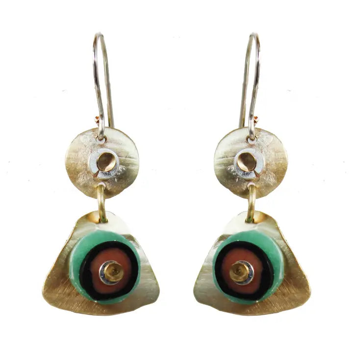 Confetti Sterling and Brass Earrings