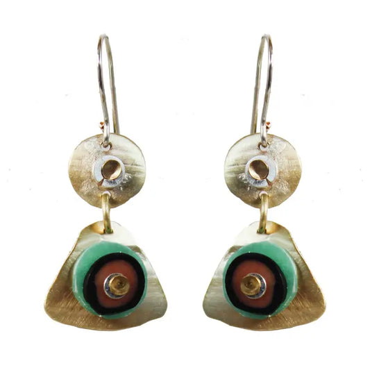 Confetti Sterling and Brass Earrings