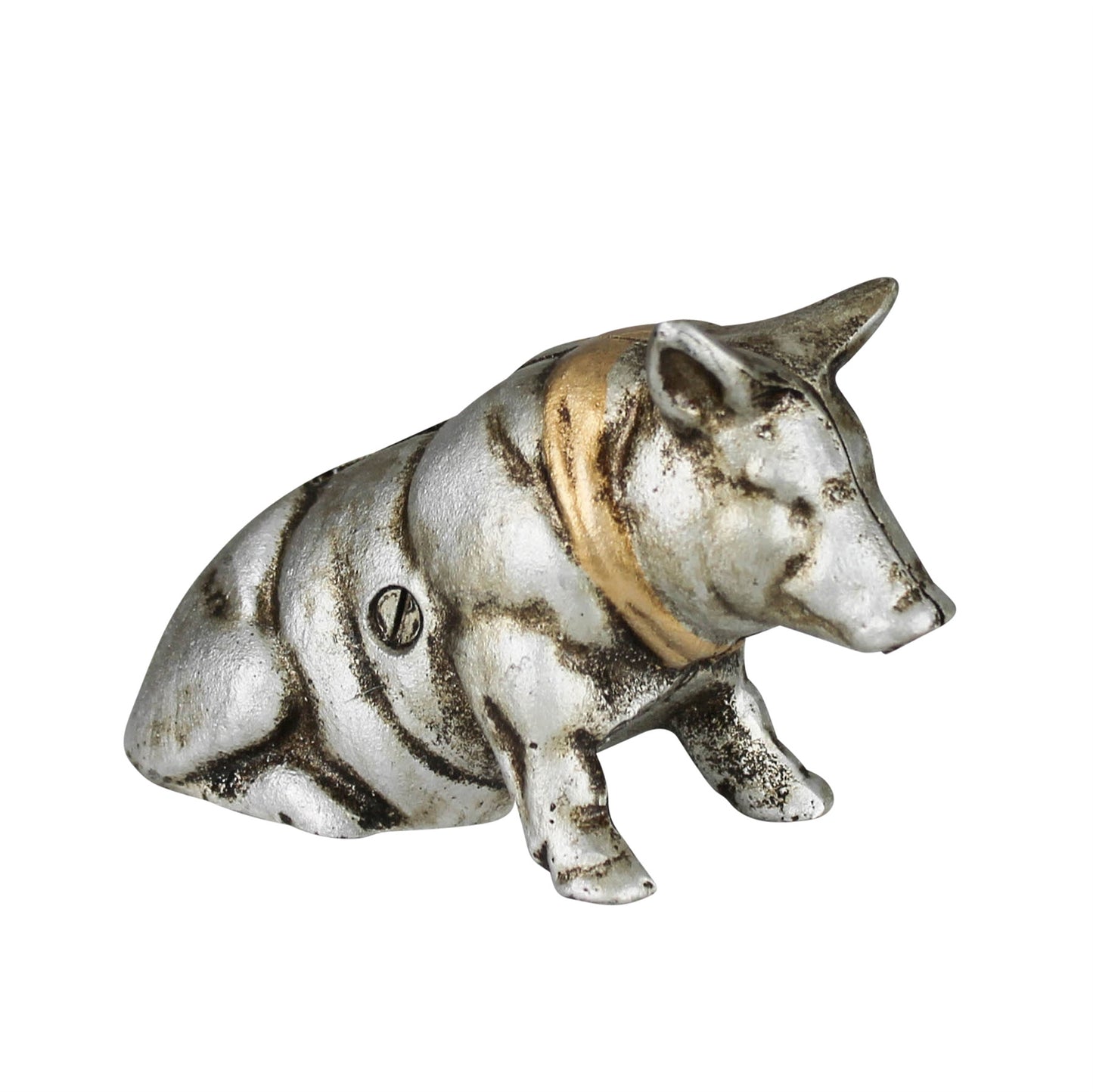 Pig with Ribbon Cast Iron Piggy Bank