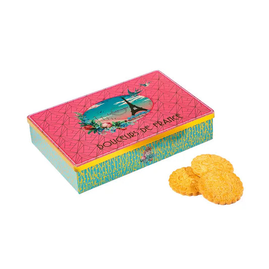 Pink Art Deco Paris Tin Classic Shortbread Cookies