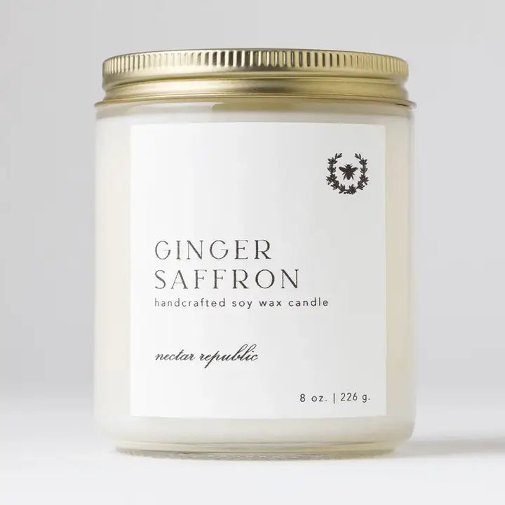 Ginger + Saffron Jar Soy Candle | Kitchen Summer Garden