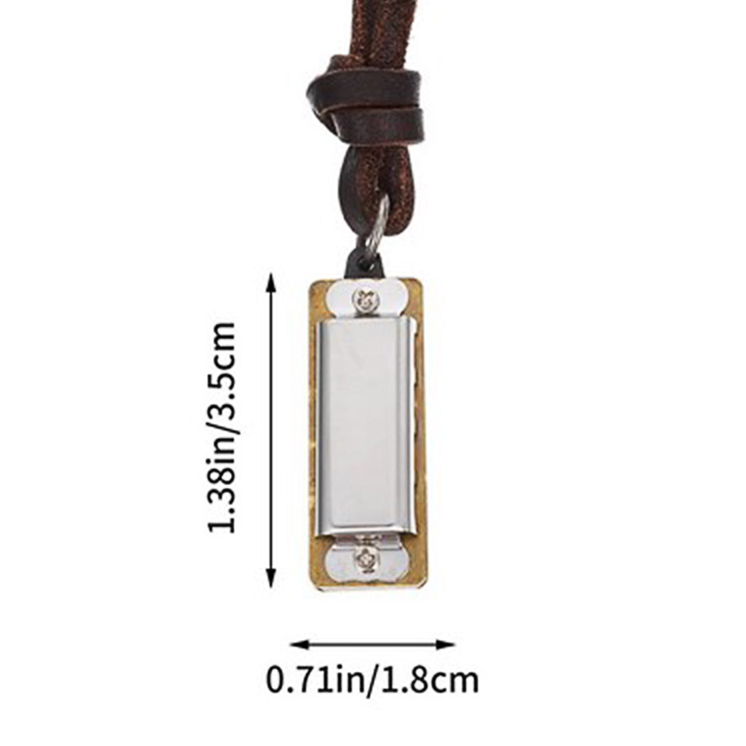 Mini Harmonica on Leather Necklace