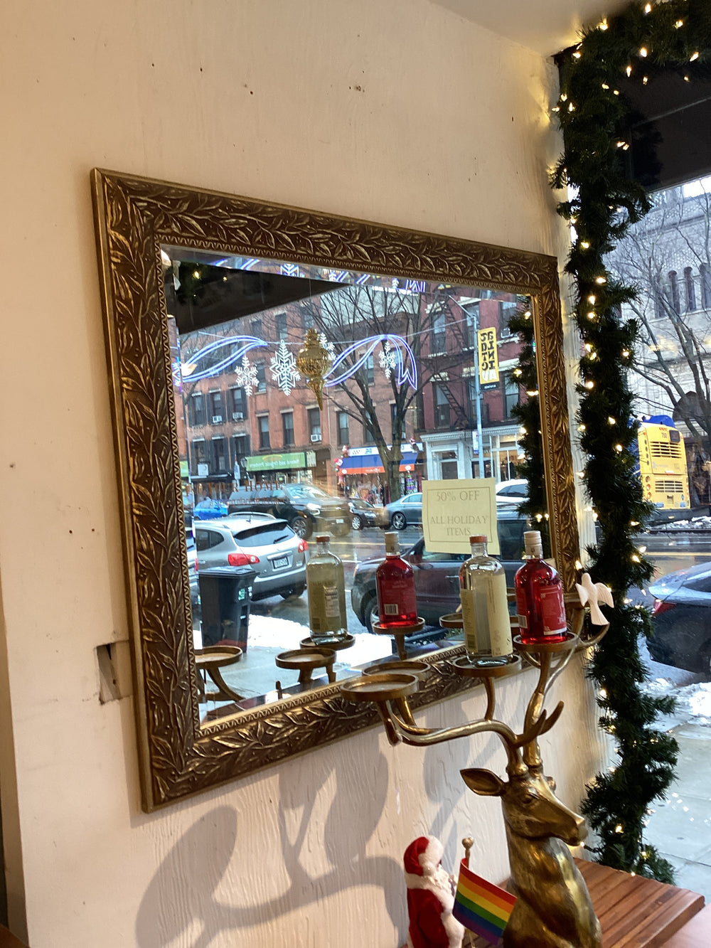 Large Carved Leaves Mirror