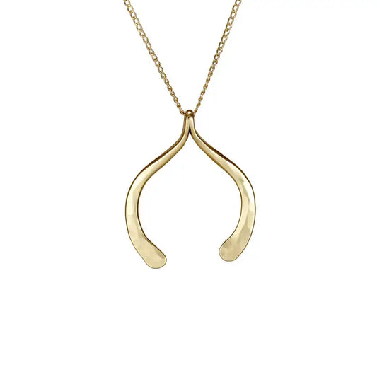 Wishbone Brass Necklace