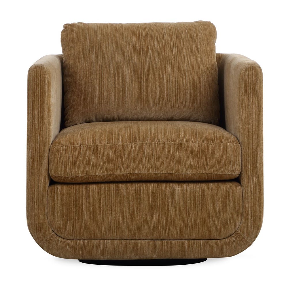 Chenille Rounded Frame Swivel Chair