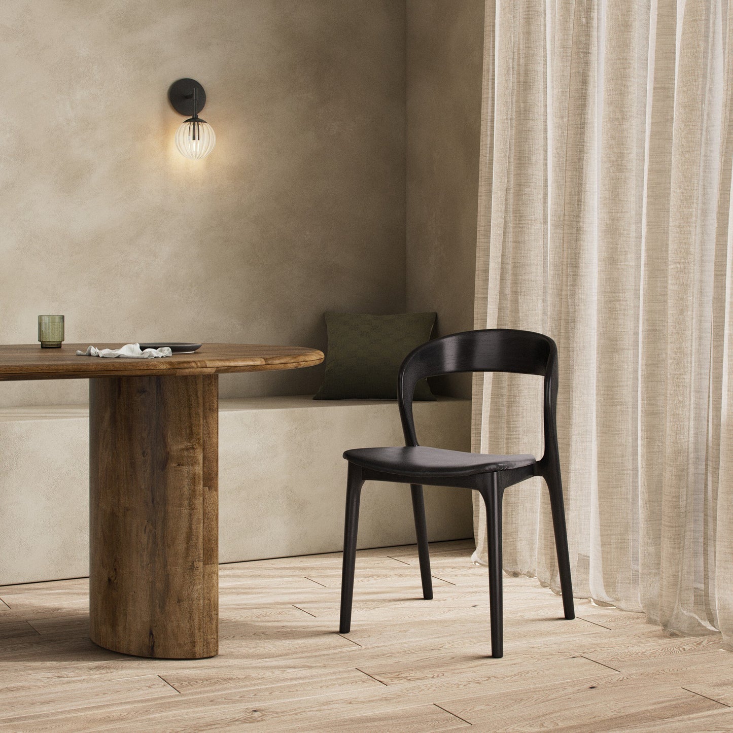 Sonoma Ash Wood and Leather Dining Chair