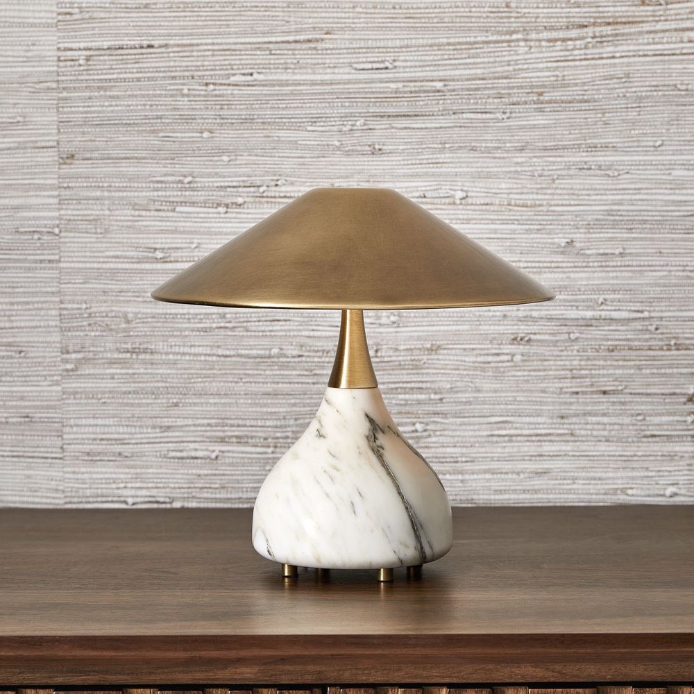 Marble Rechargeable Mini Lamp with Metal Shade