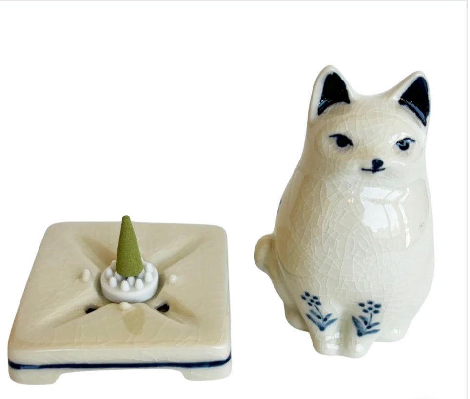 Porcelain Cat Incense Holder